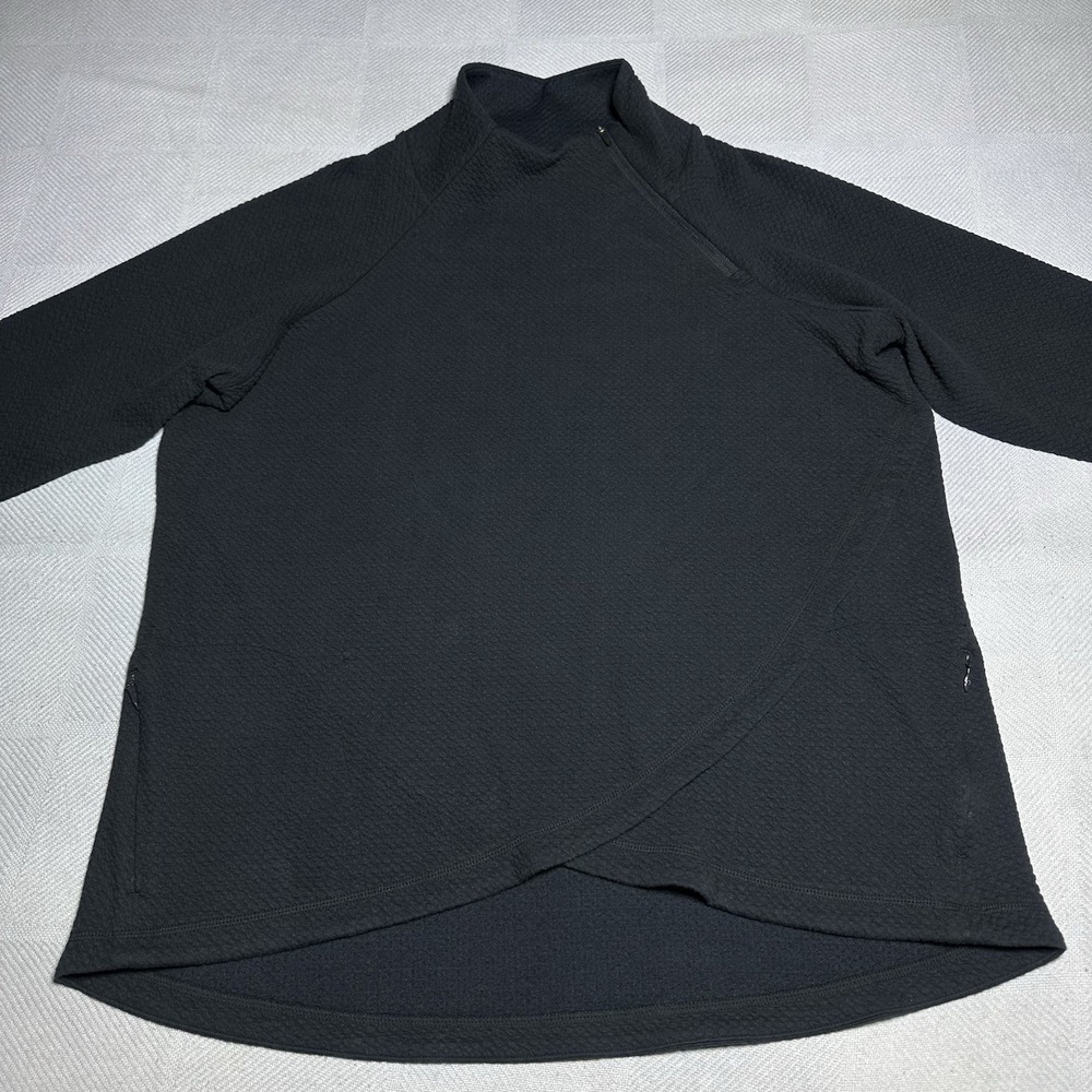 IBKUL‎ Popcorn Stitch Asymmetrical Zip Pullover Womens 2XL Mock Neck Athleisure - Picture 2 of 11